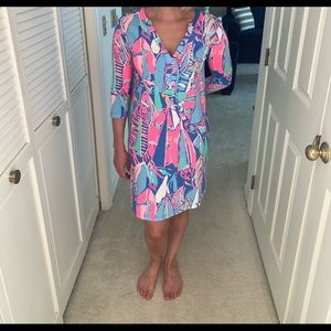 Lilly Pulitzer 3/4 sleeve sailboat dress